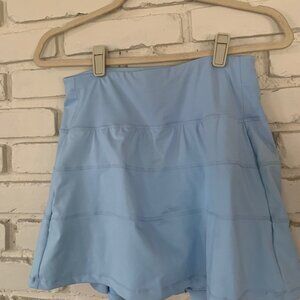 Light Blue Tennis/Golf/Gameday skirt, with shorts under, size S/6